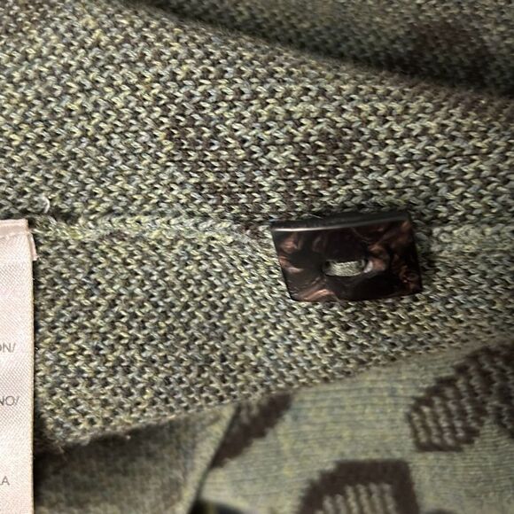 Sigrid Olsen Sport Green Floral Embroidered Cardigan Sweater Large - Picture 6 of 8